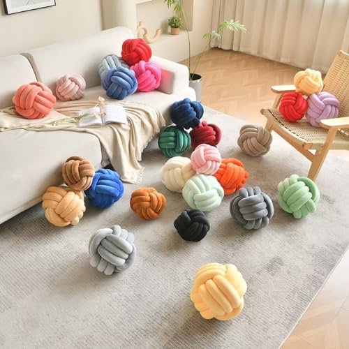 Knot Pillow Ball Caramel 8 Inch Small Decorative Throw Pillow (Small - 8 inches / Caramel)
