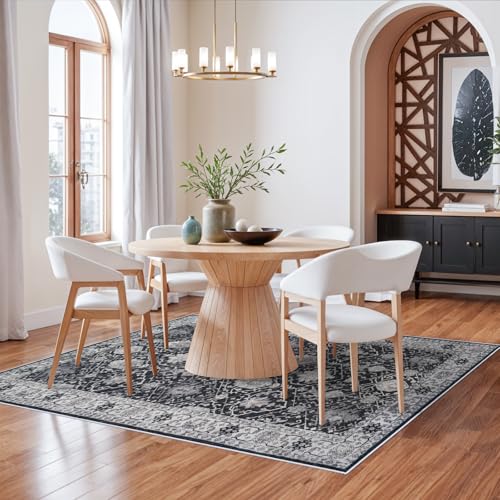 5x7 Living Room Area Rugs (5' x 7' (Rectangular) / Black/Navy)