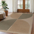 Modern Rainbow Easy Jute Rug (5' x 7' (Rectangular) / Nature/Bi-color Rainbow)