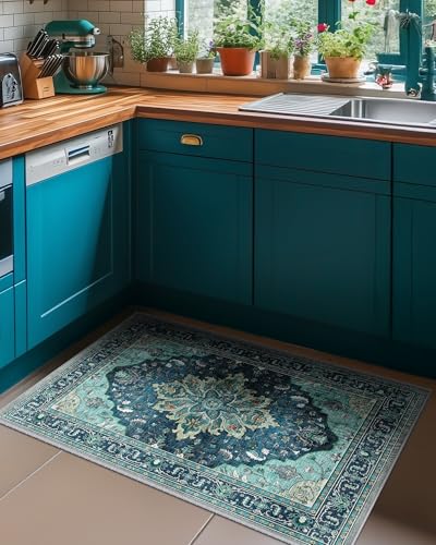 Washable Area Rug (Teal / 2' x 4' (Rectangular))