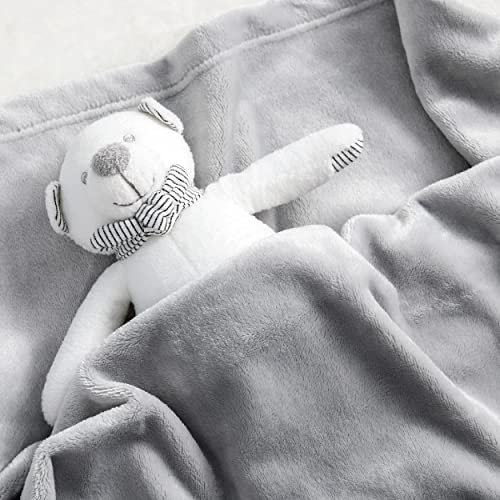 GentleSoft Bedding Fleece Blanket for Girls and Boys (Light Grey / Kids (43" x 55"))