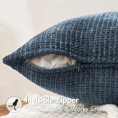 Decorative Navy Blue Euro Sham Pillow Covers 24x24 Inch 2 Pack (24" x 24" (Pack of 2) / Navy Blue)
