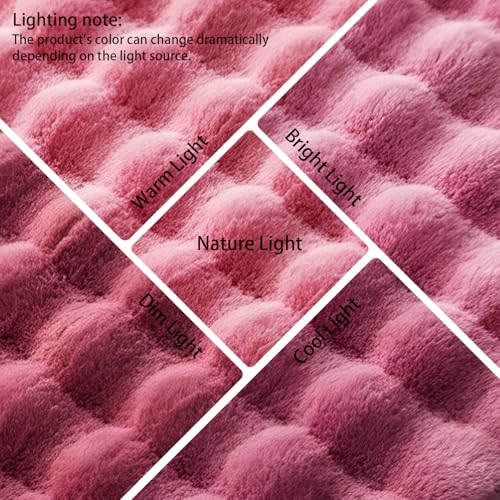 Dusty Rose Rabbit Plush Rug 6'x9' (Dusty Rose / 6' x 9' (Rectangular))