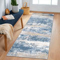 2x8 Runner Rug for Hallway (Blue Cream / 2' x 8' (Rectangular))