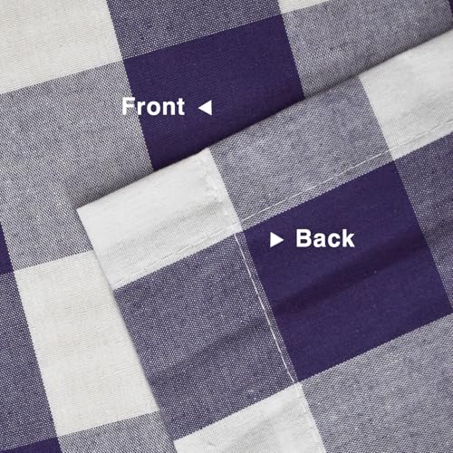 Buffalo Check Plaid Purple and white Valances Gingham 1 Pack Tiers Rod Pocket Farmhouse Short Curtains For Windows Treatment Decor Small Curtains Over Sink For Kitchen (54"W x 16"L (Pack of 1) / Purple and White)