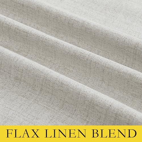Snowbound Vintage Linen 100% Blackout Curtains for Living Room (62"W x 120"L (Pack of 2) / Snowbound)