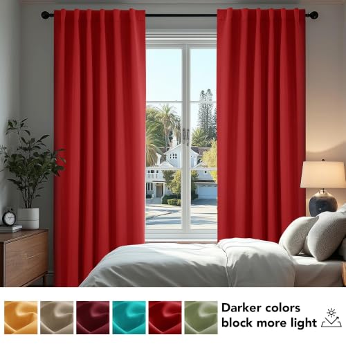 Blackout Curtains for Bedroom (Red / 52"W x 45"L (Pack of 2))