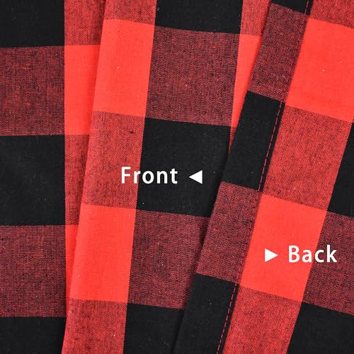 Curtains for Windows Treatment Buffalo Check Plaid Pattern Gingham 2 Panels Rod Pocket Red and Black Farmhouse Decor Curtains for Living Room 42 Inch Length 34"x42" (34"W x 42"L (Pack of 2) / Red and Black)