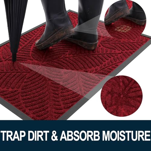 Waterproof Front Doormat (Burgundy / 71" X 47")