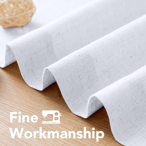 Living Room Linen Curtains Home Decorative Grommet Curtains Privacy Added Energy Saving Light Filtering Window Treatments Draperies for Bedroom (52"W x 96"L (Pack of 2) / Bright White)