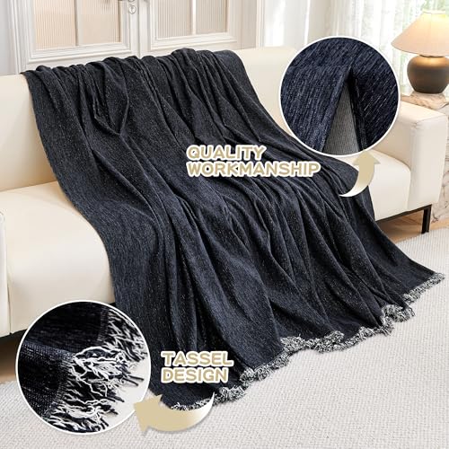 Oversized Couch Cover Sofa Covers Couch Covers for 3 Cushion Couch Sofa Pet Friendly L Shaped Couch Cover Sectional Couch Covers Non Slip Furniture Protector for Kids (91" x 150" / Navy Blue)