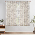 Vintage Floral Linen Curtains 63 Long for Living Room 2 Panels (Black on Beige / 42"W x 63"L (Pack of 2))