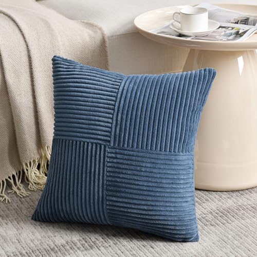 2 Packs Dusty Blue Decorative Throw Pillow Covers 22x22 Inch for Living Room Couch Bed Sofa (Dusty Blue / 22" x 22" (Pack of 2))