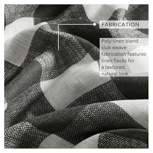 Grainger Buffalo Check Blackout Window Curtain (Black / 52"W x 108"L (Pack of 1))