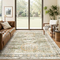 5x7 Area Rug Green (Green/Orange / 5' x 7' (Rectangular))