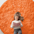 Orange Round Rugs for Bedroom (6 Ft Round / Orange)