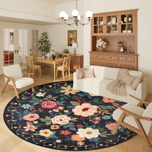 6ft Round Rug (Black / 6' (Round))