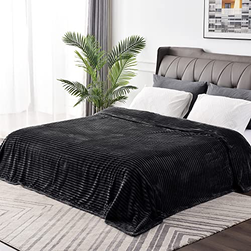 3D Ribbed Jacquard Black Full Size Blankes for Bed (Black / Full(84"x90"))