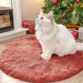Rust Red Round Rugs for Bedroom (2 Ft Round / Rust Red)