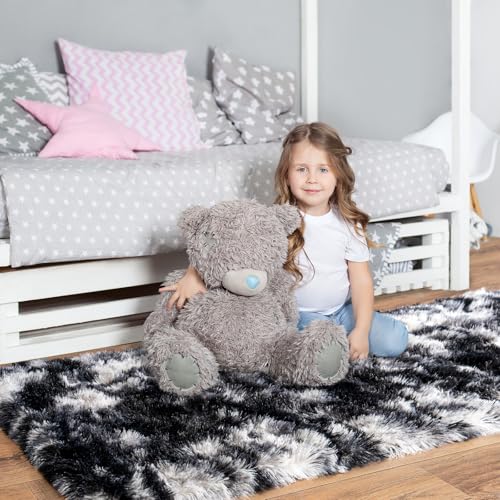 Fluffy Runner Rugs for Bedroom 2x6 (Black White / 2' x 6' (Rectangular))