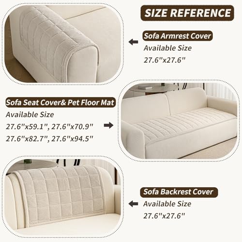 Couch Covers for Dogs (Beige White / 1PC/27.6"x70.9")