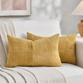 2 Packs Mustard Yellow Lumbar Decorative Throw Pillow Covers 14x22 Inch for Living Room Couch Bed (Mustard Yellow / 22" x 14" (Pack of 2))