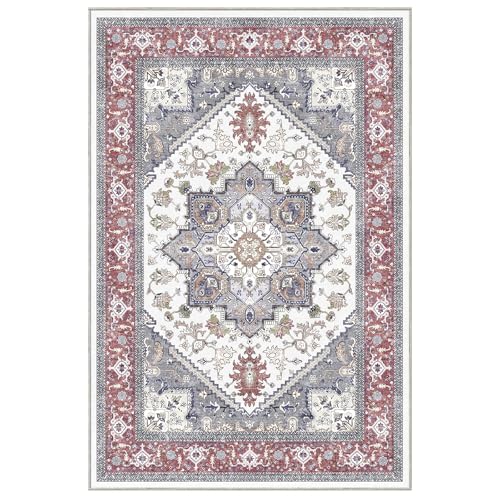 Soft Area Rugs 2x3 (2' x 3' (Rectangular) / Red & Grey)
