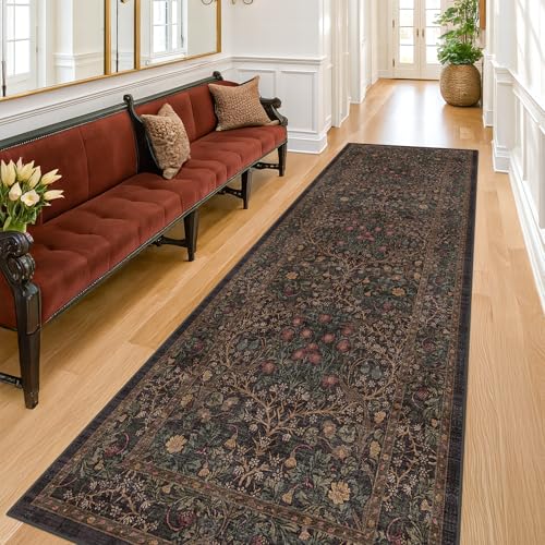 Dark Brown 2'6" x 8' Runner Rug for Hallways Non Slip (Dark Brown / 2'6" x 8' (Runner))