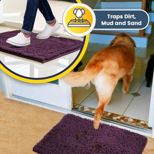 Super Water Absorbent Door Mat Indoor (Dark Purple / 19" x 30")