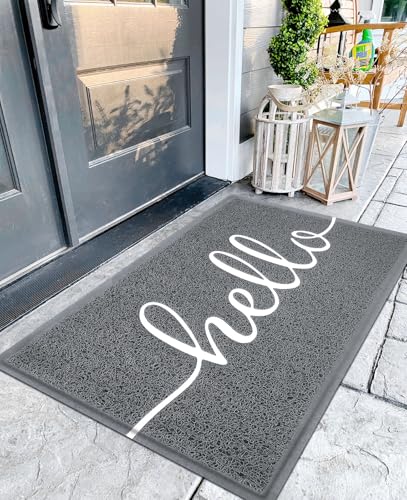 Funny Hello Mats Outdoor (4' x 2'8" / Grey Hello)