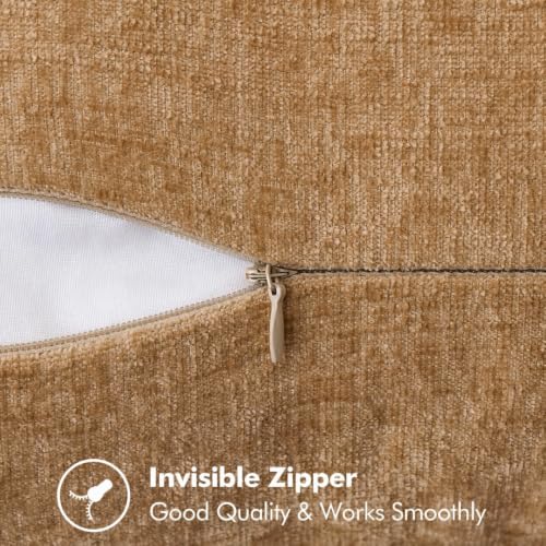 Decorative Couch Throw Pillow Covers 20x20 Inch Apricot Brown 2 Pack (Apricot Brown / 20" x 20" (Pack of 2))