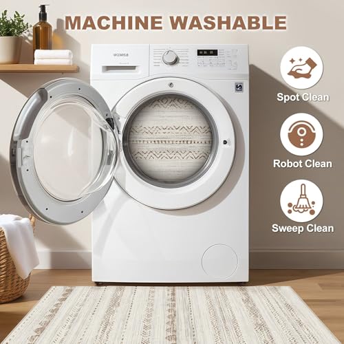 Boho 2x4 Washable Area Rug Non Slip Carpet for Entryway Beige (Beige Brown / 2' X 4' (Rectangular))
