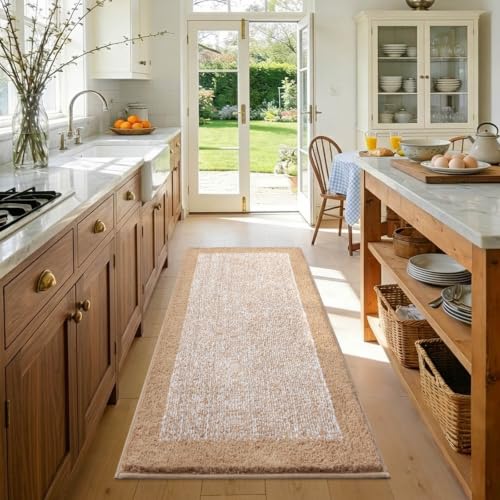 48x24 Long Bathroom Rugs Non Slip Washable (Beige / 2' x 4' (Rectangular))