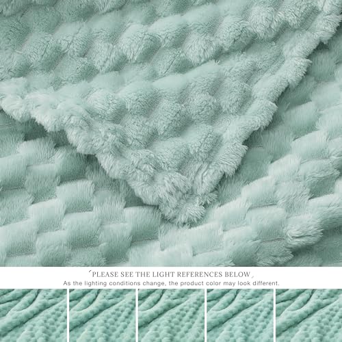 Turtle Shell Twin Size Throw Blanket Cyan (Cyan-blue / Twin)