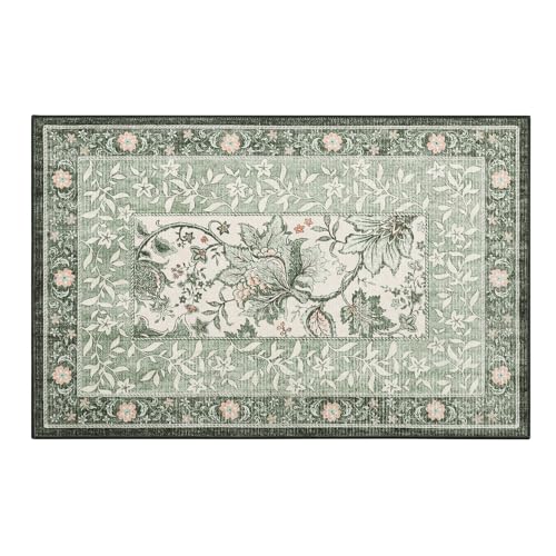 Sage Green 2x3 Door Mat Indoor Rugs for Entryway Provence Small Botanical Grove Cottagecore Washable Non (Sage Grove / 2' x 3' (Rectangular))