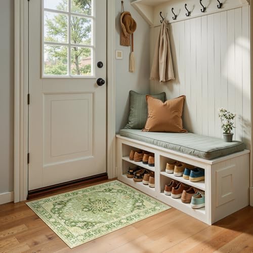 Washable Area Rug (Green/Yellow / 2' x 3' (Rectangular))