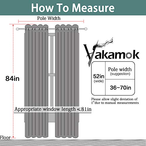 Aqua 100% Blackout Curtains 84 Inches Long for Bedroom 52" Wide (52"W x 84"L (Pack of 2) / Aqua)