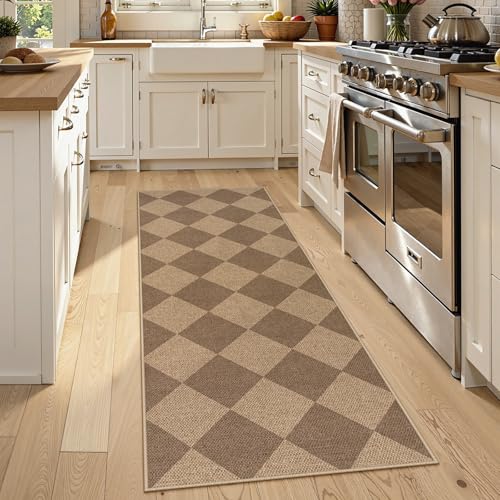 Checkered Easy Jute Outdoor Runner Rug (2' x 6' (Runner) / Nature/Checkerboard -2)