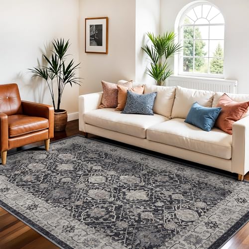 4x6 Living Room Area Rugs (4' x 6' (Rectangular) / Black/Navy)