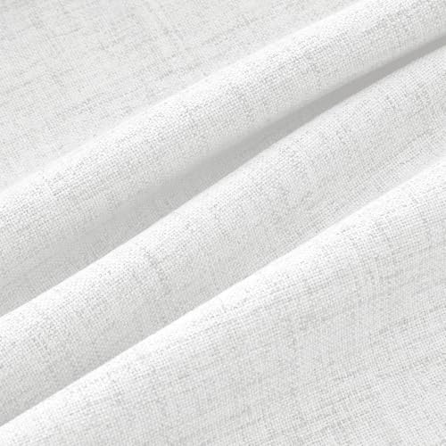100% Blackout Linen Curtains 42 x 63 Inch Bright White 2 Panels (Bright White / 42"W x 63"L (Pack of 2))