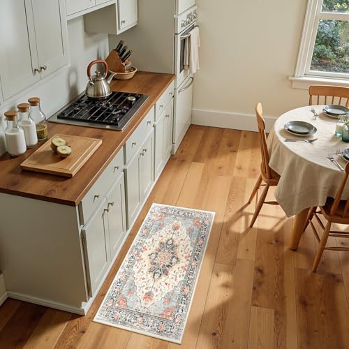 Washable Area Rug (Beige/Blue/Orange / 2' x 4' (Rectangular))