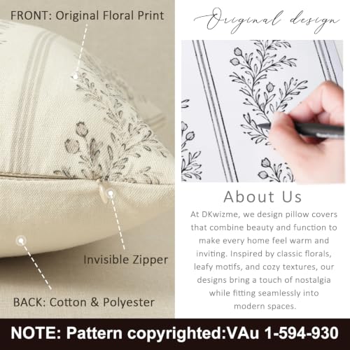 Vintage Throw Pillow Covers 18x18 Set of 2 (Light Taupe / 18" x 18" (Pack of 2))