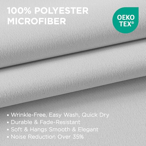White Curtains 120 Inches Long 2 Panels Set (Greyish White / 52"W x 120"L (Pack of 2))