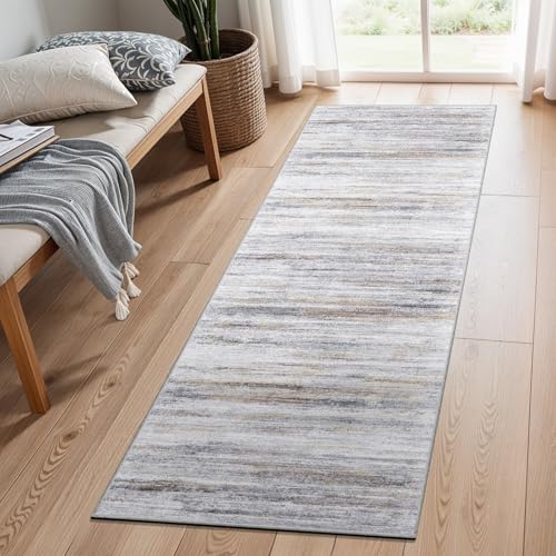 2x5 Washable Runner Rug for Family (Beige/Grey / 2' x 5' (Runner))