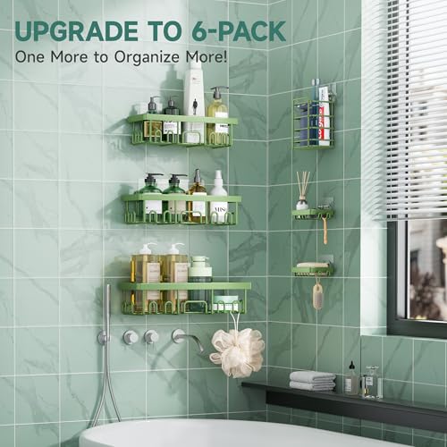 Rustproof & Waterproof Shower Caddy 6 (Green)