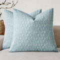 Decorative Floral Print Throw Pillow Covers 20×20 Inch (20" x 20" (Pack of 2) / Sky Blue)