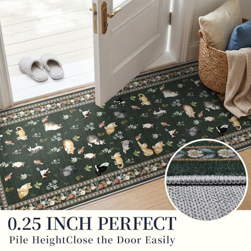 2x10 Washable Hallway Runner Rug (Sage Green / 2x10)