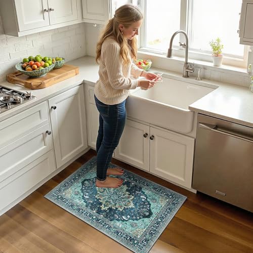 Washable Area Rug (Teal / 2' x 3' (Rectangular))