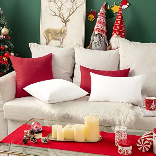 Decorative Outdoor Pillow Covers Christmas 12x12 Red (12" x 12" (Pack of 2) / Red)