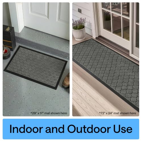 WeatherMAX Door Mat (Gray Quatrefoil / 47" x 35")